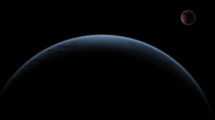 view of space stars and planets