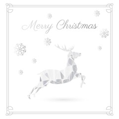 Christmas square banner design with deer polygon illustration. Flat design vector. Usable for social media, card and banner.