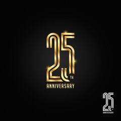 Fototapeta na wymiar 25 years anniversary logo, icon and symbol vector illustration