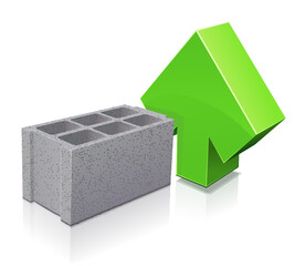 Rising concrete block