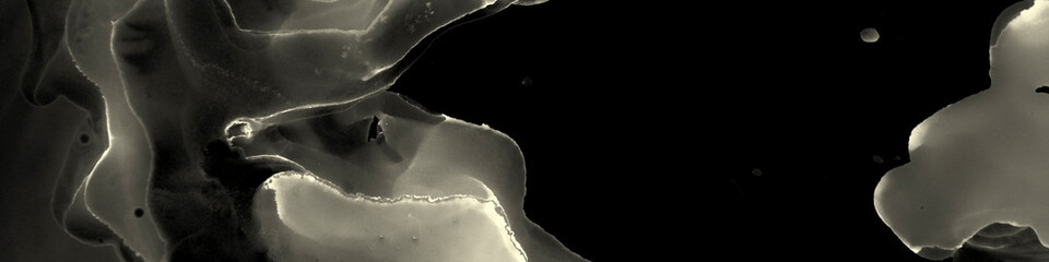 Liquid Banner.  Transparent Charcoal Backdrop.