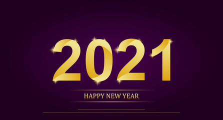 2021 Happy New Year celebrate banner with 2021 numbers creative design, happy new year 2021 typography design. Vector illustration