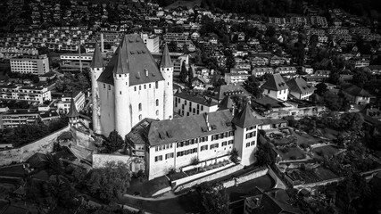 Thun Castle in Switzerland from above - amazing drone footage