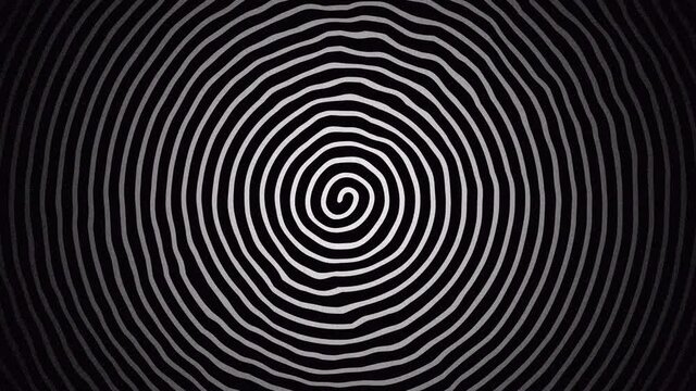 Looping Black and White Spiral Trippy Background