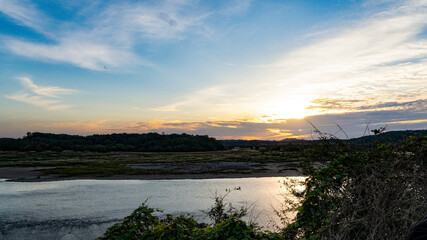 river and sky at a sunset