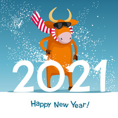 Year of the bull 2021vector - 398724911