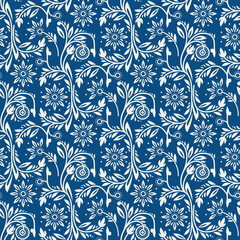 Blue and White Floral Pattern
