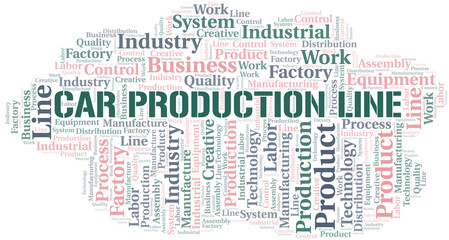 Fototapeta premium Car Production Line word cloud create with text only.