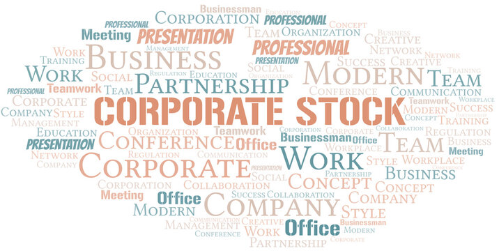 Corporate Stock vector word cloud, made with text only.