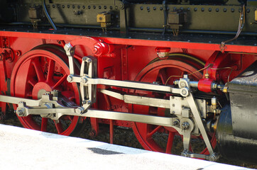 Details du système de traction à bielles de la locomotive 030 Tigerli.