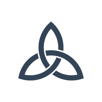 Triquetra symbol. Celtic trinity knot icon. Vector isolated on white.