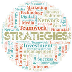 Obraz premium Strategies word cloud create with text only.