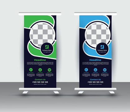 roll up banner template design