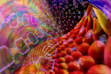 Abstract bright fractal multicolored background.