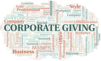 Obraz premium Corporate Giving vector word cloud, made with text only.