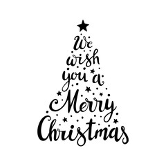 Hand drawn Christmas Lettering. Calligraphy vector illustration