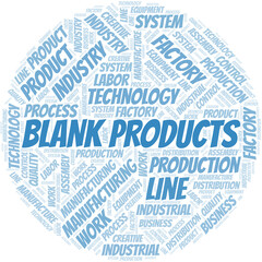 Blank Products word cloud create with text only.