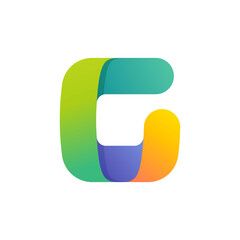 Colorful gradient G letter initial logo.