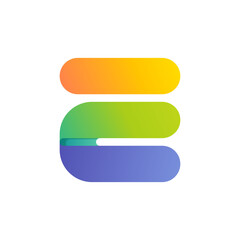 Fototapeta premium Colorful gradient E letter initial logo.