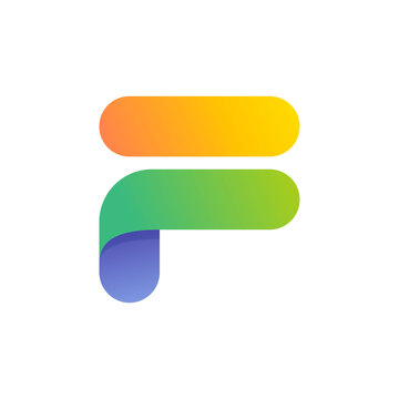 Colorful gradient F letter initial logo.