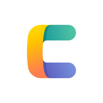 Colorful gradient C letter initial logo.