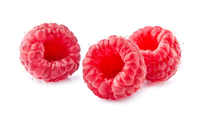 Raspberries    Isolated on White Background. Ripe berries isolated.