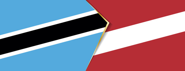 Botswana and Latvia flags, two vector flags.
