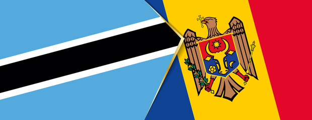 Botswana and Moldova flags, two vector flags.
