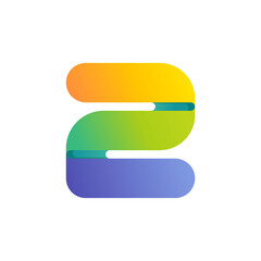 Colorful gradient number two logo.