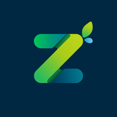 Z letter green gradient eco logo.