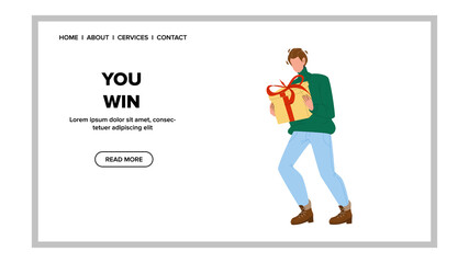 You Win Present In Lottery Or Quiz Game Vector