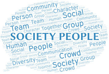 Society People word cloud create with text only.