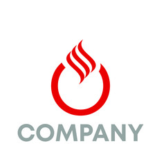 letter O with flame logo