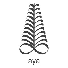 vector icon with african adinkra symbol Aya