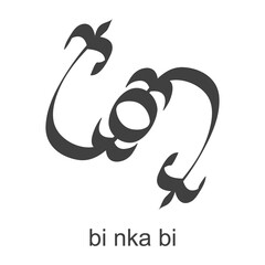 vector icon with african adinkra symbol Bi Nka Bi