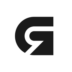 Letter GR initial logo template - obrazy, fototapety, plakaty