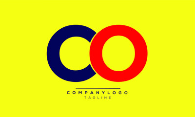 Fototapeta na wymiar CO OO initials monogram letter text alphabet logo design