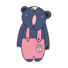 Cute isolated vector illustration colorful design of adorable koala in pink costume