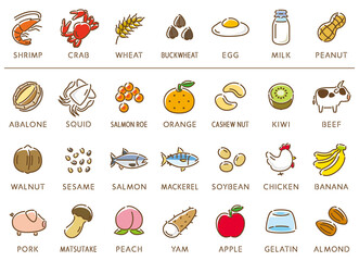 アレルギー特定原材料28品目のアイコン