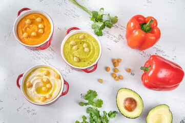 Assortment of hummus