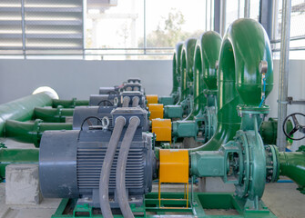 Electric motors driving water pumps