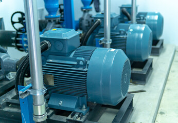Pump and motor which popular to install with pipe in industrial.
