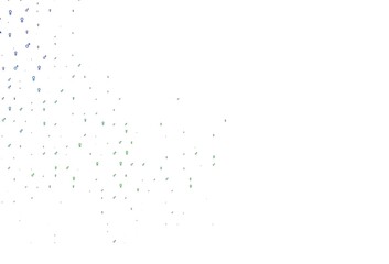 Light blue, green vector template with man, woman symbols.