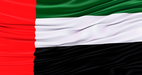 3D render of emirate flag for Memorial Day, emirate Waving Flag, Independence Day.