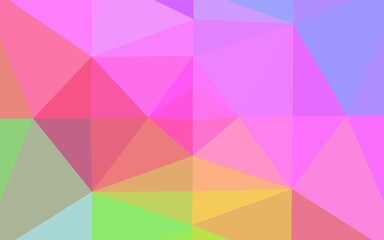 Light Multicolor, Rainbow vector shining triangular template. Colorful illustration in abstract style with gradient. Completely new template for your business design.