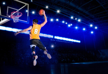 Basketball player players in action