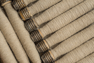 thread spools for weaving on a historic loom