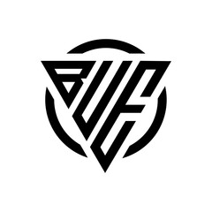  Letter BUE triangle monogram cool modern simple logo concept