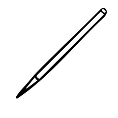 Hand-draw black vector illustration of metallic locksmith tool isolated on a white background with lettering pin