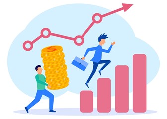 Illustration vector graphic cartoon character of business growth